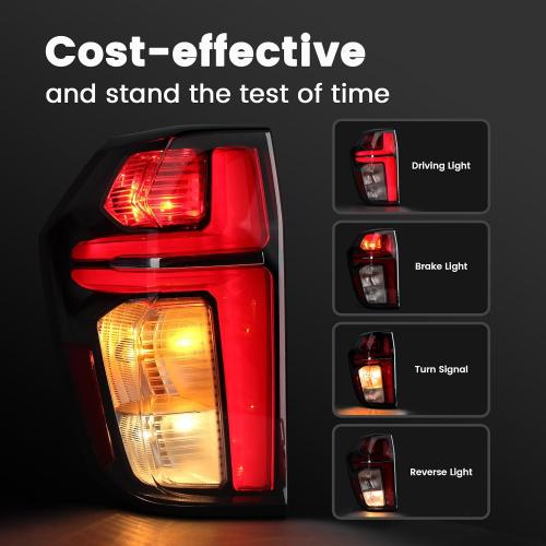 LED Tail Lights for Chevy Tahoe Suburban 2021 2022 2023 2024 LH | LS LT RST Z71 Trims, Rear Brake Lights Assembly, Replace: 84849416 GM2800322 (Left Driver Side)