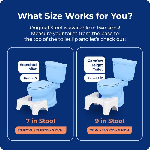 Squatty Potty The Original Bathroom Toilet Stool Height, White, 9 Inch (Pack of 1)