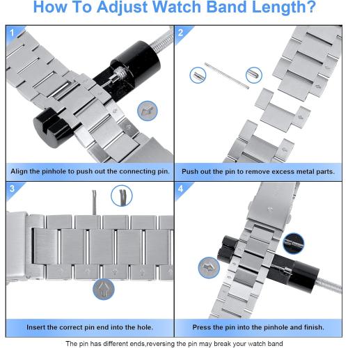 Moran Stainless Steel Watch Band Quick Release Replacement Metal Strap 20mm 22mm for Men Women