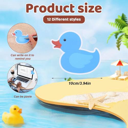360Pcs Duck Sticky Notes Cute Ducks Shaped Sticky Tabs Colorful Animal Self Adhesive Fun Sticky Notes for School Classroom Office Stationery Home Party Decor Supplies