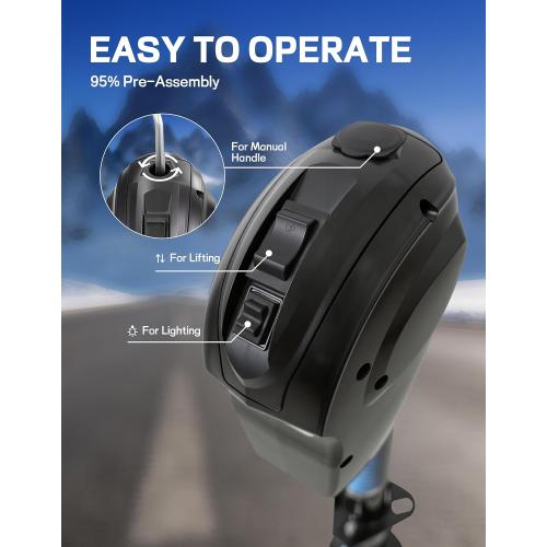 POLESTAR Electric Trailer Jack, 5000lbs Electric Power A-Frame Tongue Jack with Waterproof Protective Cover & LED Light for Travel Trailer Camper, RV, 12V DC with Hard Wiring, 9-27 Lift