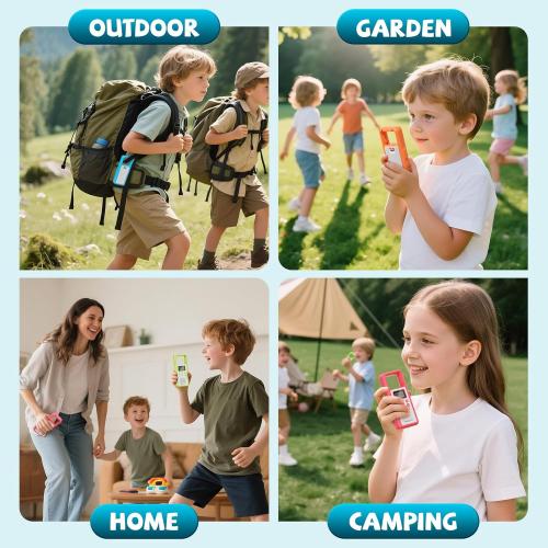 Pink and Blue 2 Pack QUOLIX Walkie Talkies for Kids Rechargeable, Kids Walkie Talkies with NOAA & VOX, 1020mAh Battery Toys for 3-12 Year Old Boys Girls, Durable Outdoor Gift for Camping, Hiking, Backyard Games (2 Pack)