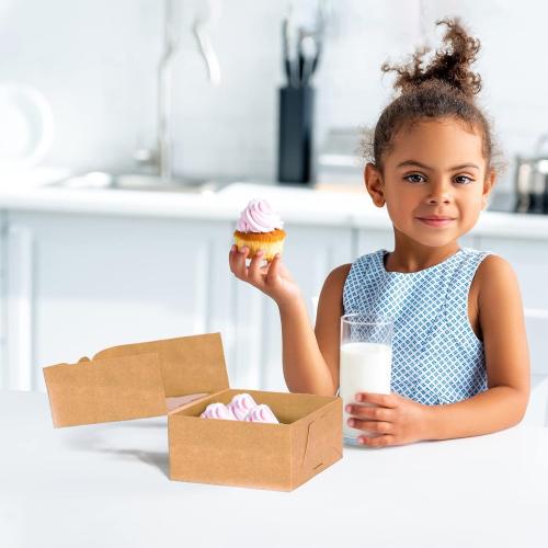 20 Pack Cookie Boxes for Gift Giving – 6X6X3 Inches Bakery Boxes with Window - Extra Thick Small Cookie Containers for Treats, Desserts, Strawberries, Cupcakes, Candy, Charcuterie, Baked Goods, Pastry