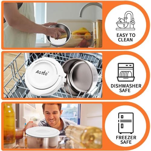 Aotto Electric Lunch Box, 32 oz Portable Food Warmer Heater, Lunch Warmer Portable for Work/Office/Car/Travel 12V/24V/110V 3-in-1, Warming Soup & Meal, Spill-Free, Men & Women's Gifts, White