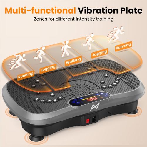 AXV Vibration Plate Fitness Platform Exercise Machine Vibrating Shaking Full Body Shaker Workout Vibrate Stand Shake Board Sport Gym for Weight Loss Fat Burner for Women Men