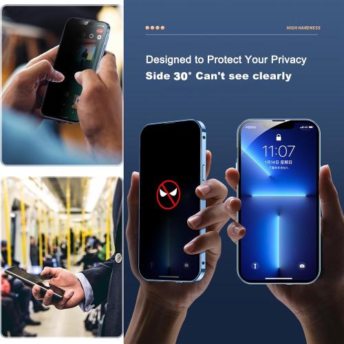 Magnetic Privacy Case for iPhone 14 Pro Max with Full Camera Lens Protector [Safety Buckle Lock] [Compatible with MagSafe] Anti Peep Privacy Screen Protector Double Sided Glass Mag-Safe Phone Case