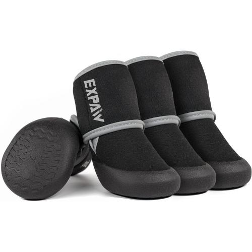 EXPAWLORER Waterproof Dog Shoes for Small Medium Large Dogs, Dog Shoes for Hot Pavement, Hiking Walking, Reflective Dog Booties for Outdoor Snow Rain Days, Anti-Slip Dog Boots & Paw Protectors