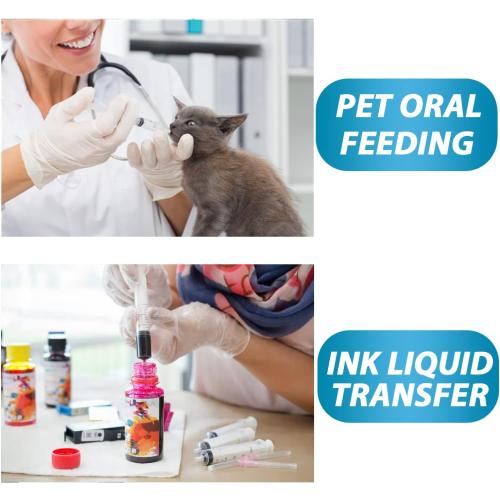 20ml Syringe for Liquid, Oral, Scientific Labs, Measurement, Dispensing, with Cap- 3 Pack 20ml Syringes