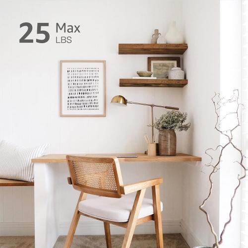 QEEIG Floating Shelves for Wall 23.6 Long - Wall Mounted Shelf Bathroom Kitchen Living Room Bedroom Farmhouse Home Decor Display Bookshelf Large 23.6 x 9.3 inch Set of 2, Rustic Brown (008-60BN)