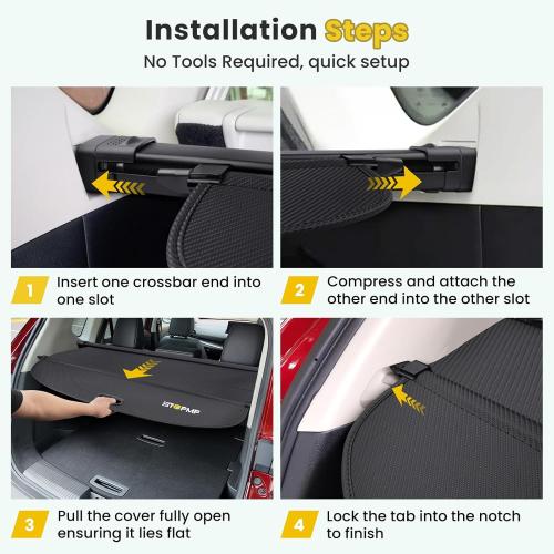 ZTGPMP Cargo Cover for Nissan Rogue S SV SL Platinum 2021 2022 2023 2024 2025 2026, Retractable Rear Trunk Cover Luggage Shield Security, Rogue Accessories (Carbon Fiber Leather)