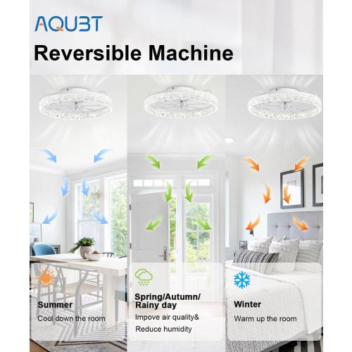 Ceiling Fans with Lights and Remote, 19.7 Low Profile Ceiling Fan with Light, 3000-6500K Dimmable，Stepless Color Temperature Change and 6 Speeds for Bedroom, Kids Room and Living Room (White)