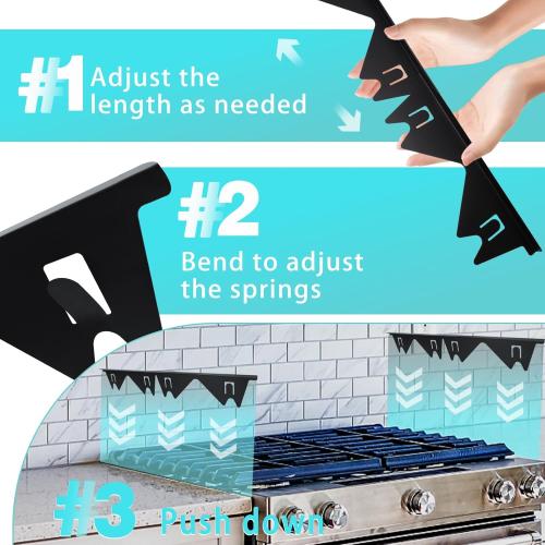 Stove Gap Covers Stainless Steel, 2 Pack Stove Gap Filler Easy Retractable Length 13.8 to 27.5, Width 0.79 ALMCALS Stove Gap Guards Range Trim Kit, Heat Resistant Guard Between Stove Top & Counter