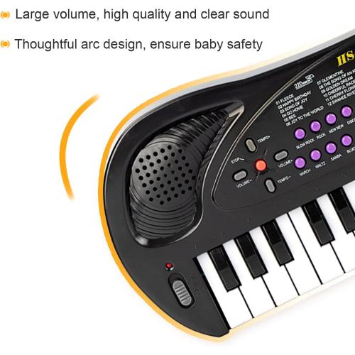 Color Black Kids Keyboard Piano, 32 Keys Multifunction Electric Keyboard Piano for Kids, Kids Piano Musical Instruments Gift Toy for 3 4 5 6 7 8 Year Old Boys and Girls (Black)