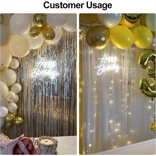 Happy Birthday Neon Sign, Happy Birthday Light Up Sign, Neon Happy Birthday Sign, Happy Birthday Led Sign for Backdrop All Birthday Party Decoration USB Powered Warm White,16.5x 12 (Plug not provided)