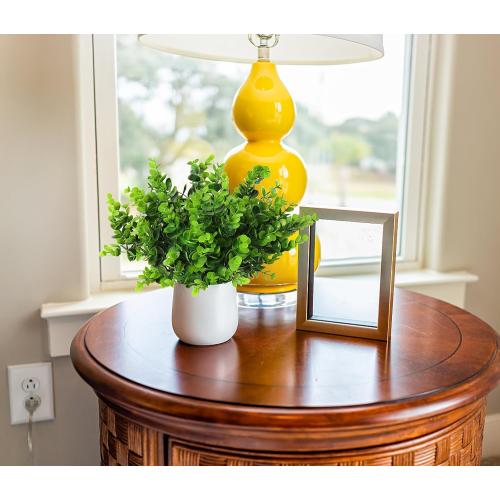 RECUTMS 8 Bundles Artificial Bushes Greenery Plants Stems Faux Shrubs Boxwood Plants Outdoor UV Resistant Fake Eucalyptus for Farmhouse Home Office Wedding Patio Backyard Indoor Outdoor Decor(Green)