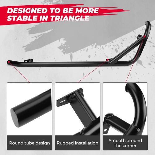 KEMIMOTO Nerf Bars Heavy Duty Black Tree Kickers Side Steps Compatible with 2014-2022 Polaris RZR XP 1000/ XP Turbo/ S900/ S1000/ Trail S 900 RZR Nerf Bars Rock Sliders Left & Right - 2 Seater