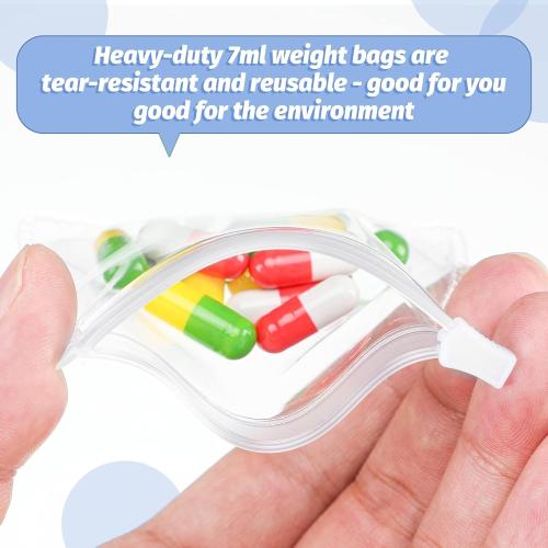Nuanchu 36 Pieces Pill Pouches Bags Set Reusable Zippered Pill Baggies Clear Plastic Self Sealing Travel Medicine Organizer Storage with Slide Lock for Medicine and Small Items