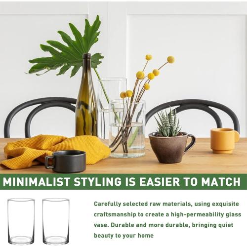 6 Inch Tall Glass Cylinder Vase for Table Centerpieces,Set of 6 Clear Glass Vases Bulk for Flowers Decor,Floating Candle,Wedding Favors(3.5 W X 6 H)