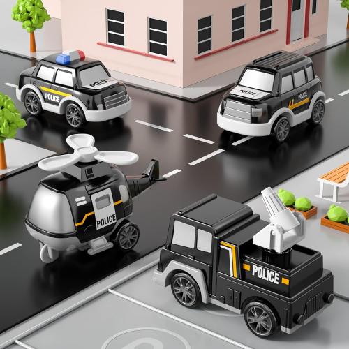 Bennol Toddler 5 in 1 Police Truck Toys for 1 2 3 4 5 Year Old Boys, Police Rescue Vehicles Car Trucks Bus Helicopter for Kids Ages 1-3 3-5, Car Toys for 1 2 3 4 5 Year Old Boys Girls Birthday Gifts