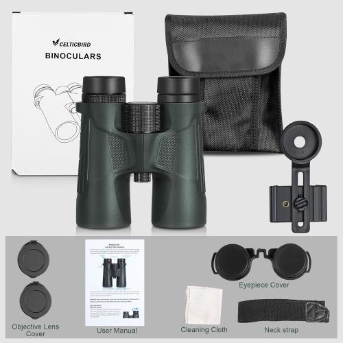10x42 HD Binoculars for Adults High Powered with Phone Holder, BAK4 Prism Waterproof Travel Binoculars for Bird Watching Hiking Camping Wildlife Viewing Outdoor Concerts Sports