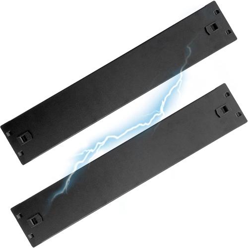 RIVECO 2U Blank Panel Spacers for Server Cabinets & Network Racks on Mounting Rails 19 Inches SPCC Steel Tool Less Mounting Buckles Black 2PCS…