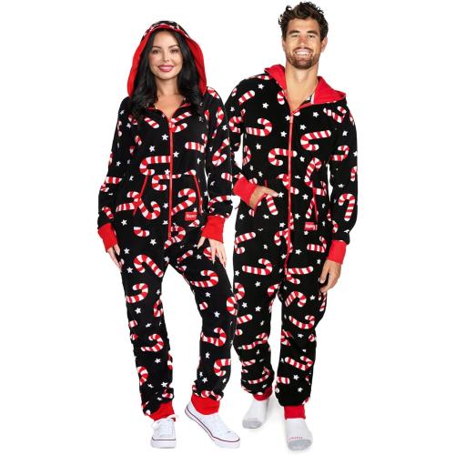 Tipsy Elves Christmas Onesies for Adults - Comfy Unisex Matching Holiday Jumpsuits with Convenient Pockets