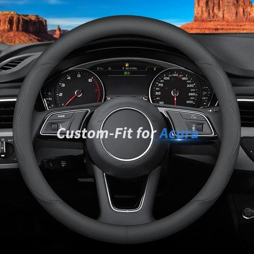 Custom-Fit for Acura Steering Wheel Cover, Premium Leather Car Steering Wheel Cover with Logo, Non-Slip, Breathable, for Acura Accessories (B-Style,for Acura)