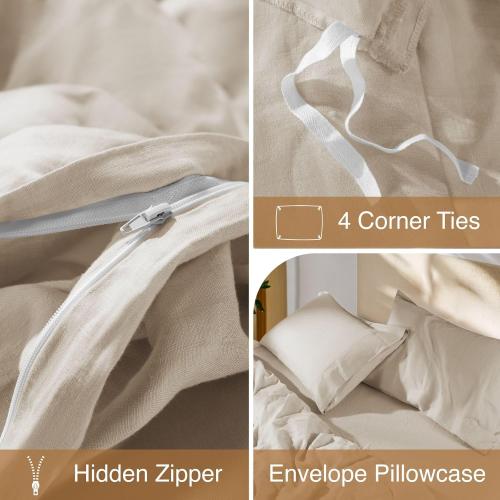 Comfort queen size cream color with its two pillowcases
