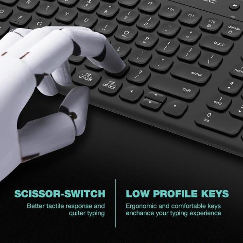 Multi Device Wireless Keyboard - Bluetooth Keyboard for Tablet - Universal Compatible with iPhone iPad Android Phone Cellphone PC Computer - Built-in Stand - Long Battery Life - Easy Setup