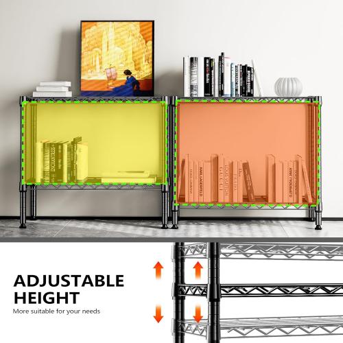 MZG 220 lbs 2 Tier Storage Rack Metal Wire Shelving Unit, Storage Standing Household Shelf Organizer for Laundry Bathroom Kitchen Pantry Closet Basement Utility Room, Black 11.8 D x 27.6 W x 23.4 H