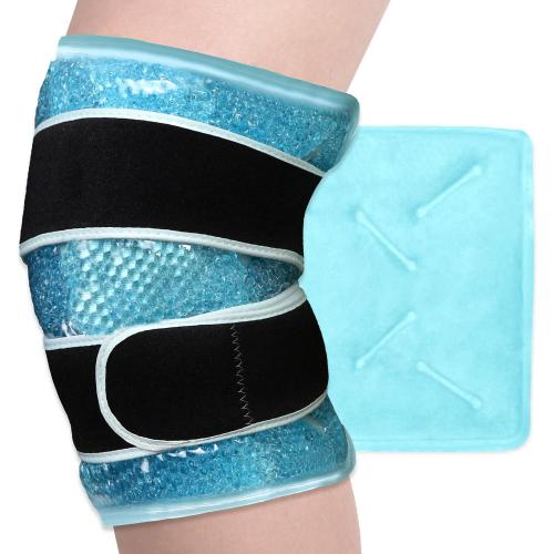 Ice Pack for Knee Pain Relief Reusable Gel Ice Wrap for Leg Injuries Swelling Knee Replacement Post-Surgery Recovery Adjustable Cold Therapy Wrap for Arthritis Meniscus Tear and ACL (Blue)