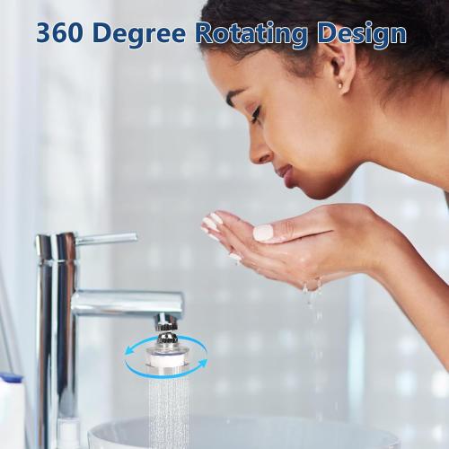 7Pcs Sink Water Filter with Filter Elements Set, Universal Sink Faucet Filter 360°Rotating, Sink Faucet Filter Removes Fluoride Hard Water, Tap Water Filter for Home Kitchen Sink