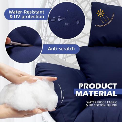 COLOR GREEN ❗❗Egg Chair Cushion Replacement Detachable Basket Egg Chair Cushion Washable Waterproof Thicken Hanging Basket Pad | Detachable Basket Egg Chair Cushion Washable Waterproof Thicken Hanging Basket Pad for Garden Bakyard