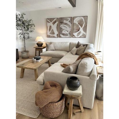 S & L Homes Jute Cotton Hand Woven Natural Farmhouse Area Rug for Living Room - Rustic Vintage Bohemian Décor - (8' x 10' Natural)