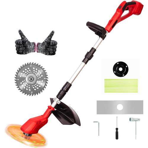 Red and Black 8 Cordless String Trimmer Compatible with Milwaukee 18V Batteries,Folding 3 in 1 Electric Weed Wacker with Brushless Motor,8 INCH Electric Weed Wacker/Edger Trimmer for Lawn,Garden,Yard(Tool Only)