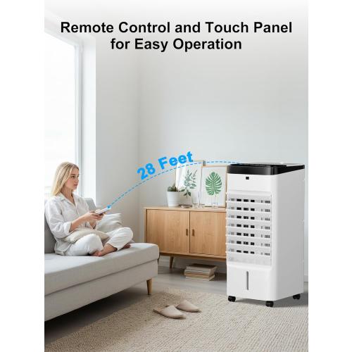 Uthfy Portable Air Conditioners, 3 IN 1 Evaporative Air Cooler with Detachable Water Tank, 6 Ice Packs, 12H Timer, 120° Oscillation, Remote, 3 Speeds, 4 Modes, Swamp Cooler for Bedroom, Office