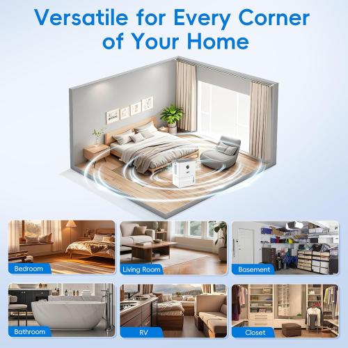 2-in-1 Dehumidifier and Humidifier Combo, 68 oz Tank with Auto Shutoff, Smart Humidity Control, 30-Second Rapid Dehumidification, 12H Timer, 7-Color LED Light for Home Use