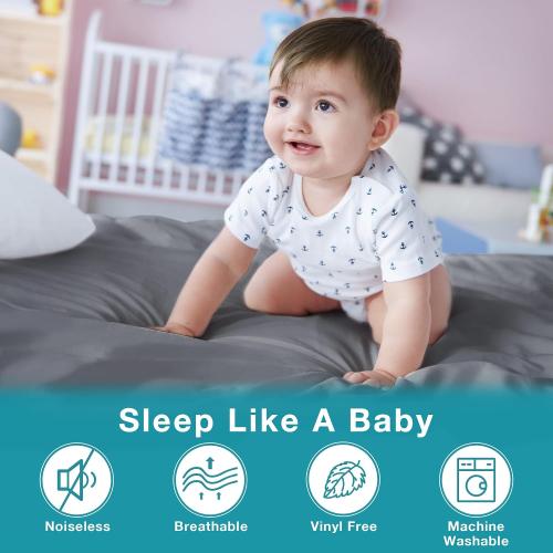Soft and Breathable Twin XL Size Waterproof Mattress Protector, Fitting 6-16 Inches Mattress, 2 Pack, Gray