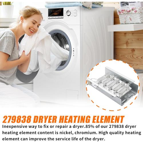 Upgraded W10724237 279838 Dryer Heating Element, 4531017 Dryer Heating Element For Whirlpool Kenmore Maytag Amana Sears Admiral Kitchenaid, Replaces 3398064, 3403585, 8565582, PS3343130, AP3094254