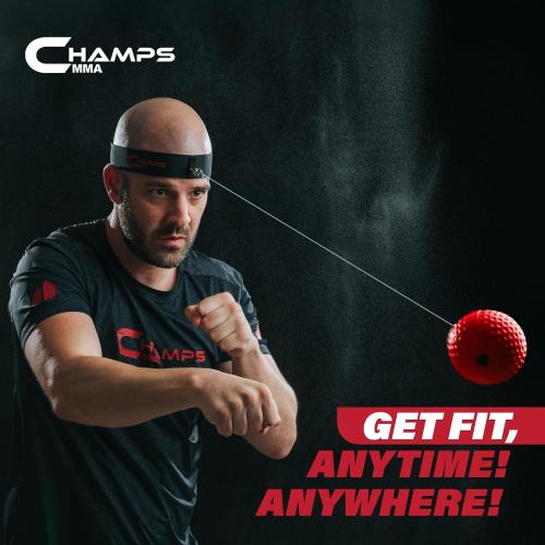 Champs MMA Boxing Reflex Ball Set with Punch Counter App – Hand-Eye Coordination & Speed Training Kit