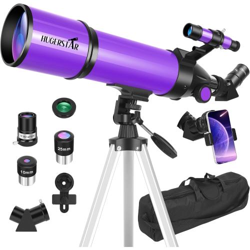 Telescope, Telescope for Adults & Kids & Astronomy Beginners, 80mm Aperture 600mm Portable Refractor Telescopes Fully Multi-Coated Optics with AZ Mount Tripod, Phone Adapter and Moon Filter‼️some accessories maybe missing‼️