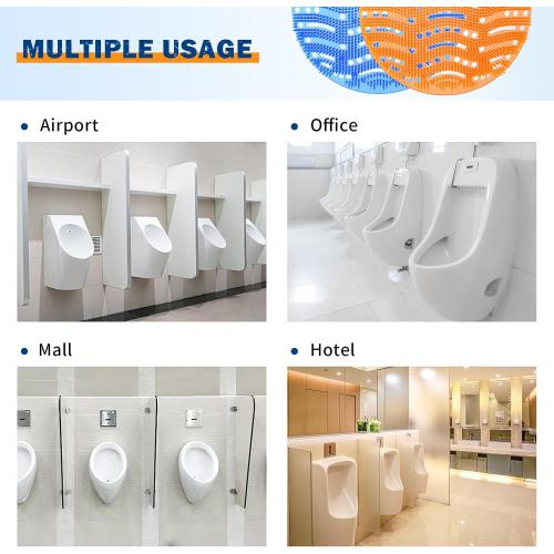 Urinal Screen Deodorizer(50 pack), Anti-Splash Urinal Screens Cakes with Long-Lasting Fragrance for Men Toilet Bathroom Airport Office Mall Hotel (25 Blue, 25 Orange)