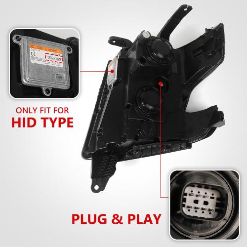 Huray HID Headlight Assembly Fit for Chevy Tahoe/Suburban 2015-2020 RH OE Projector Xenon Headlamp w/Bulbs for Chevrolet Tahoe