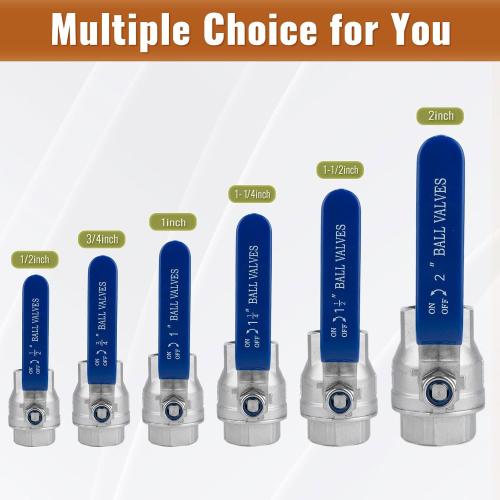 1/2 inch Ball Valve 2 Pack Full Port Female NPT Thread Shut Off Valve