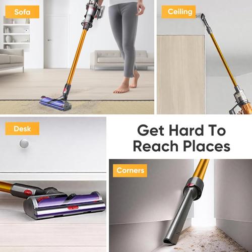 Replacement Wand Quick Release Wand Compatible with Dyson V7 V8 V10 V11 V15 Stick Vacuum Cleaners, Extension Vacuum Replacement Tube, Orange