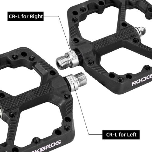 ROCKBROS Mountain Bike Pedals Flat MTB Pedals Nylon Fiber Bicycle Platform Pedals for Road Mountain BMX MTB Bikes