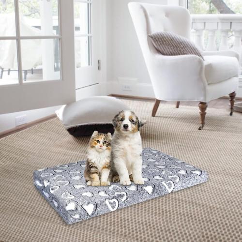 VANKEAN Reversible Cool and Warm Dog Bed Mat for Crates - Stylish Pad With Waterproof Inner Linings and Removable Machine Washable Cover, Firm Support for Small to XX-Large Dogs, Grey