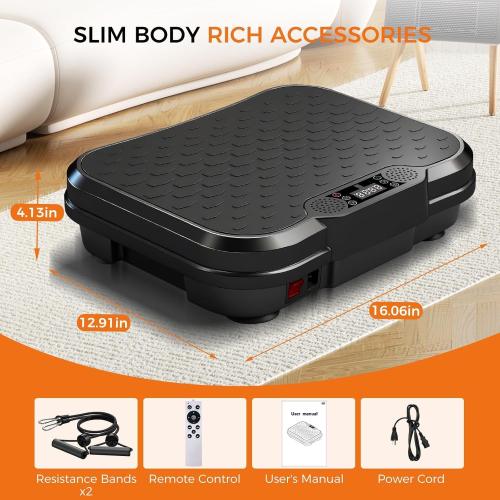 Vibration Plate Exercise Machine | Vibrating Plate for Lymphatic Drainage, 250 Speed Levels Shake Plate, 400 Lbs Capacity Full Body Workout for Home Women Men