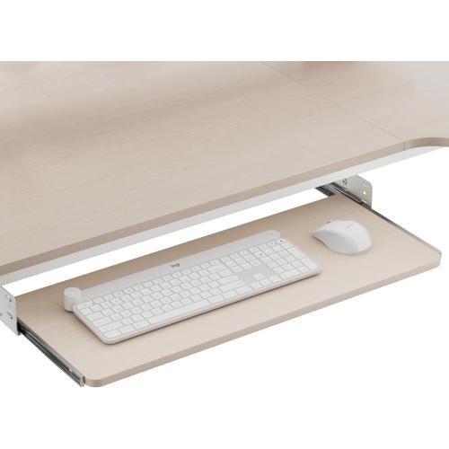 EUREKA ERGONOMIC Adjustable Keyboard Tray Under Desk, 28x11 Inch Large Slide Out Keyboard & Mouse Platform Tray, Wooden Pull Out Computer Keyboard Drawer for Typing Home Office Desk, Maple