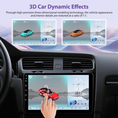 8-Core 4 64G Qualcomm Double Din Android Car Stereo Audio 10 Inch IPS Touchscreen with Wireless Carplay Android Auto 3D Car Model Bluetooth WIFI GPS DSP FM Radio Receiver SWC Backup Camera MIC